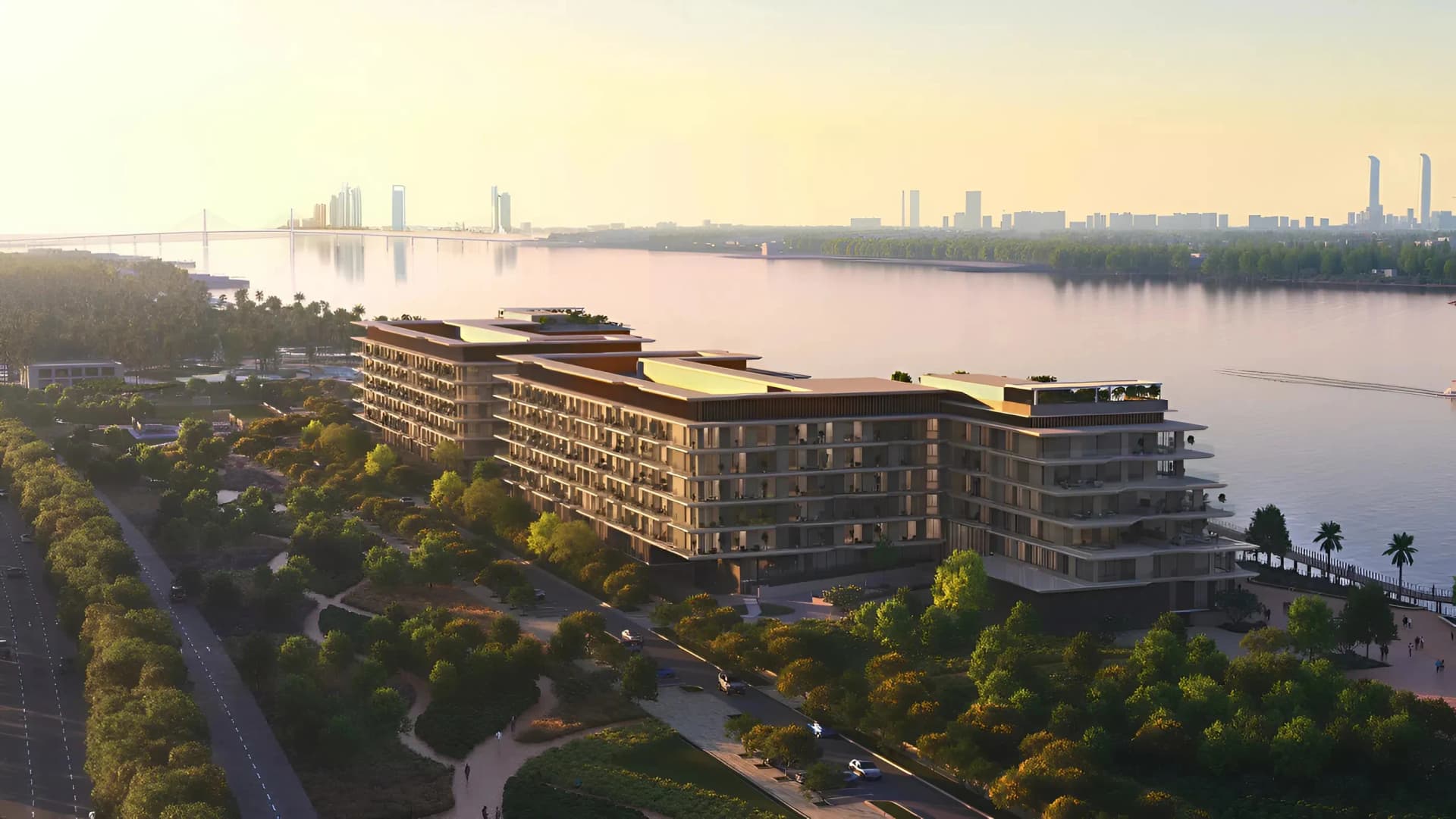 Bashayer Residences landscaped gardens and luxury swimming pool