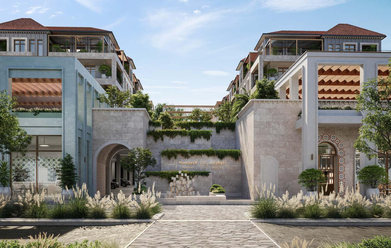 Balconies and terraces offering park and canal views