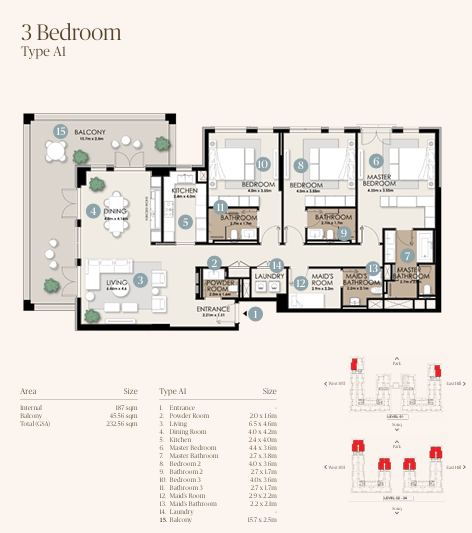 3 Bedroom Apartment – Type A